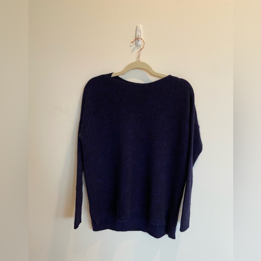 C by Bloomingdale’s 100% Cashmere Blue-Black Sweater, Size Small